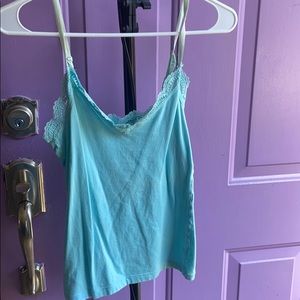 VS Blue lace tank top.
